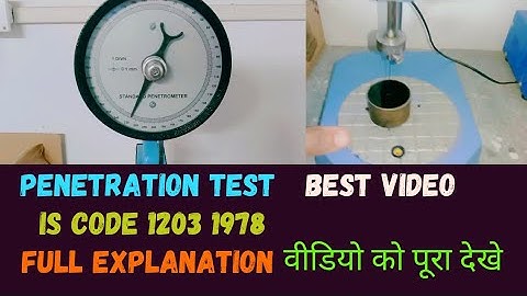 penetration test on bitumen || Penetration Value of Bitumen