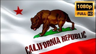 California flag usa state video waving in wind. united states los
angeles background.california