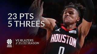 Jalen Green 23 pts 5 threes vs Blazers 21\/22 season