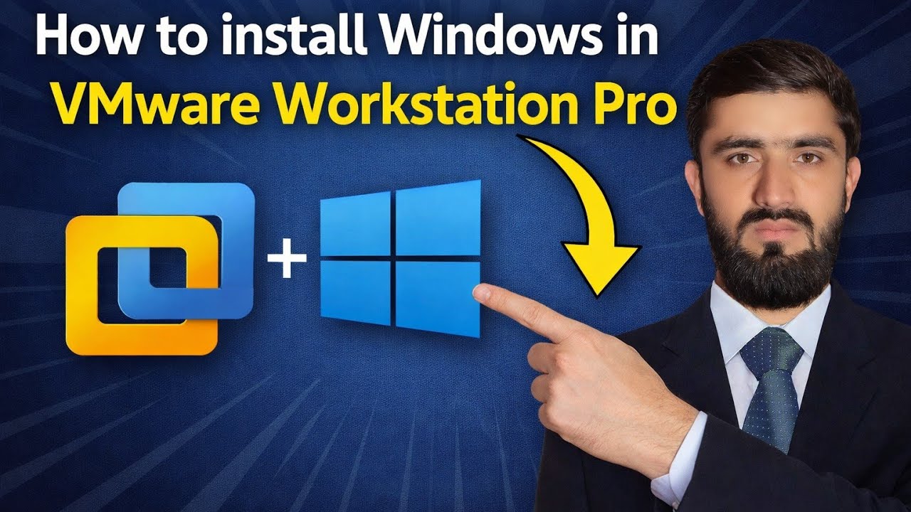 How to install Windows in VMware Workstation Pro in Pashto