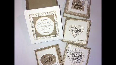 3x3 cards and gift box using stampin up products