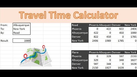 Travel Time Calculator in Excel