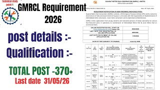 GMRCL Requirement 2026 #itijobs #diplomajobs #gujratjobs