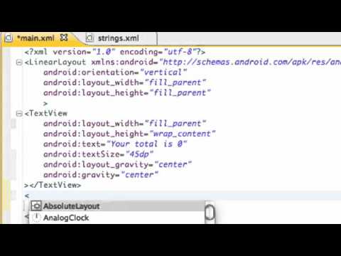 Android Application Development Tutorial   007   Creating A Button in XML and Adding an ID 2