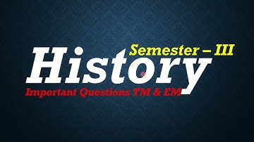 Degree History Sem-3 imp questions #historysem3imp #sem-IIIimpquestion #degreehistoyeducare
