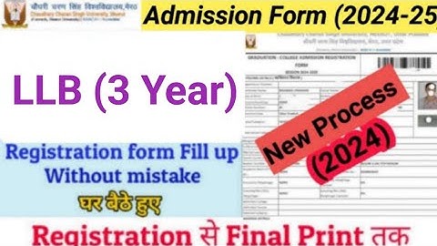 How to fill CCS University admission form 2024-25 | CCSU LLB (3 Year) Registration Form fill up 2024