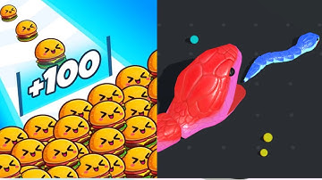 Food Run vs Snake Clash - MAX LEVEL Gameplay Walkthrough (Android,ios) NEW UPDATE