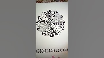 Draw  zentangle with a striped circle pattern, #zentangleart #satisfyingvideo #summisketch