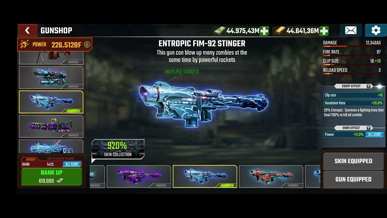 Zombie Fire 3D Entropic FIM-92 Stinger ( Rocket Launcher ) + Entropic Spray Laser Gameplay