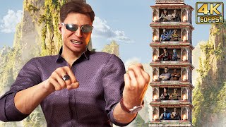 Mortal Kombat 1 (PS5) JOHNNY CAGE Klassic Towers (with Intro Dialogues) Gameplay @ 4K 60ᶠᵖˢ ✔