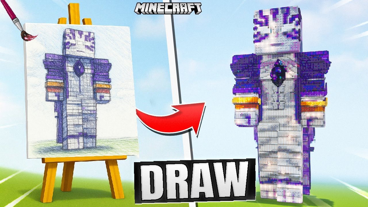 DRAWING TRENDING BUILD BATTLE IN MINECRAFT with 