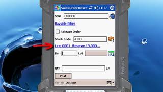 riteSCAN Function   Sales Order Reserve Stock