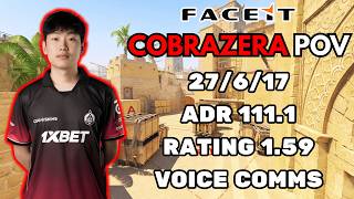 cobrazera POV + VOICE COMMS (27/6/16) ADR 111.1 RATING 1.59 CS2 FACEIT EU - March 11th 2026