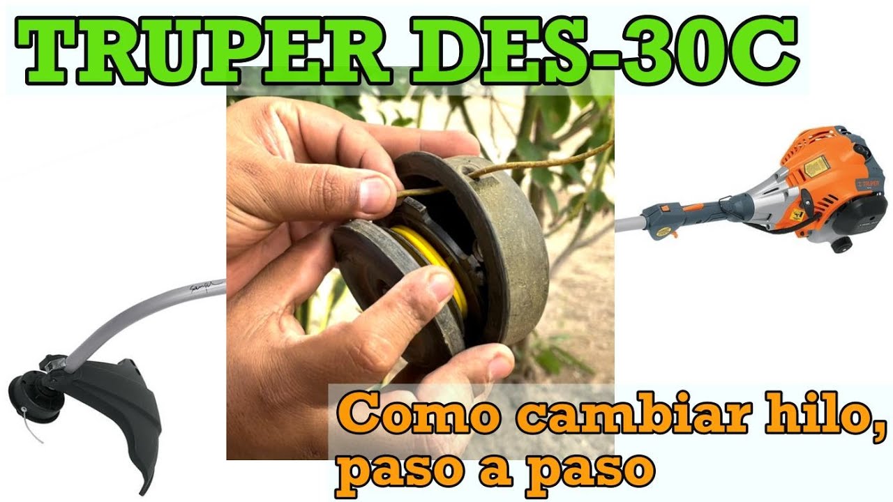 Como cambiar el hilo de desbrozadora Truper DES30C, DES26C Y DES25P a gasolina YouTube Como cambiar el hilo de desbrozadora Truper DES30C, DES26C Y DES25P a gasolina YouTube