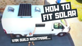 HOW TO FIT A SIMPLE SOLAR SET UP TO A VAN... fitting roof bars and wiring up solar panel.