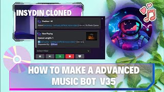 How to Make a Discord Music Bot v35 | Insydin Cloned | Kronix