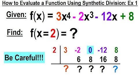 Algebra Ch 50: Synthetic Division (6 of 16) Using Synthetic Division to Evaluate a Function Ex. 1