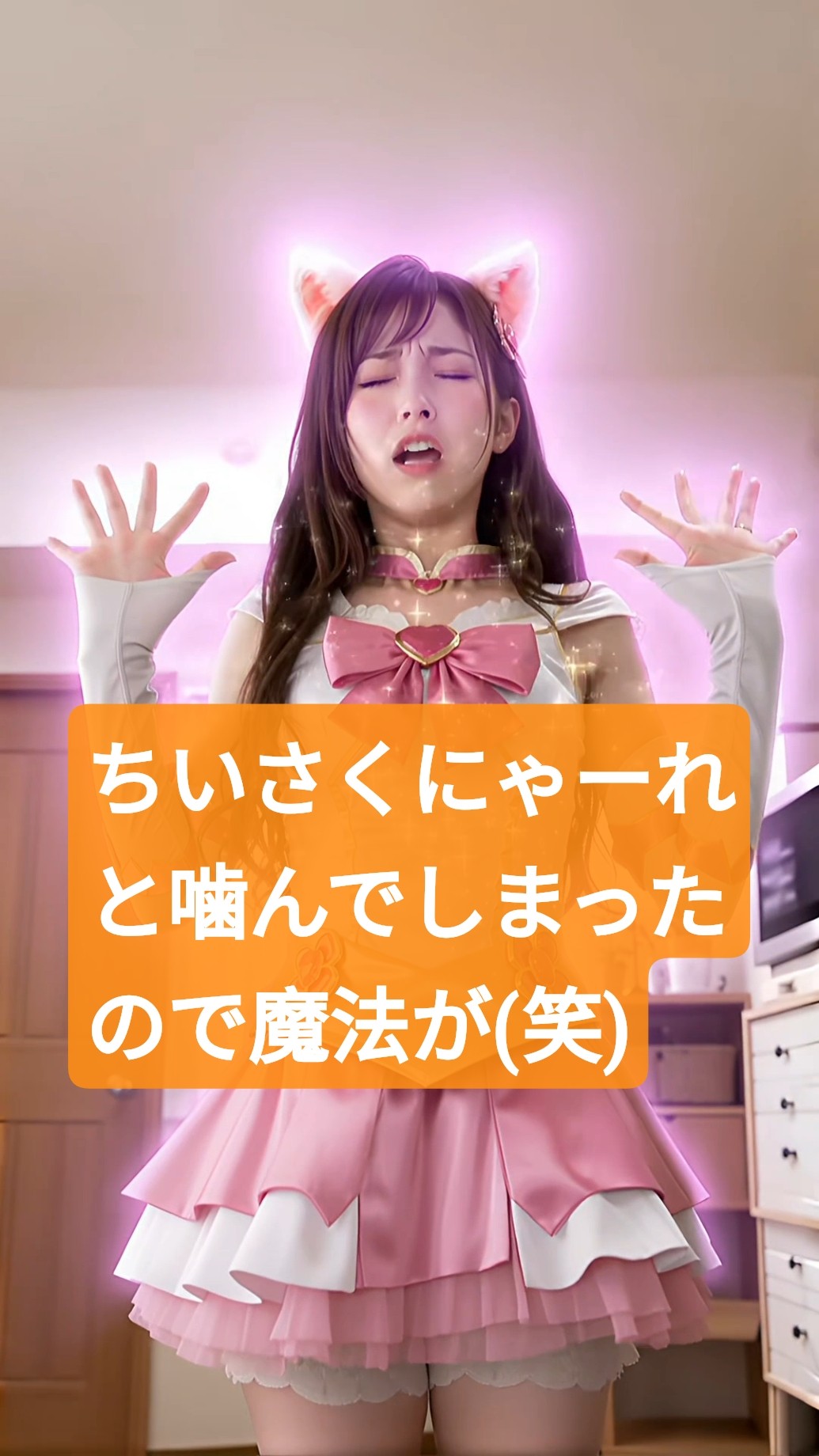 はにゃ様 ちいさくにゃーれ まさかの猫耳#short #変身失敗 #魔法失敗 #猫耳