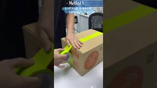 Two ways to tear packing tape without any tools #carton box #shorts#paper box#packing