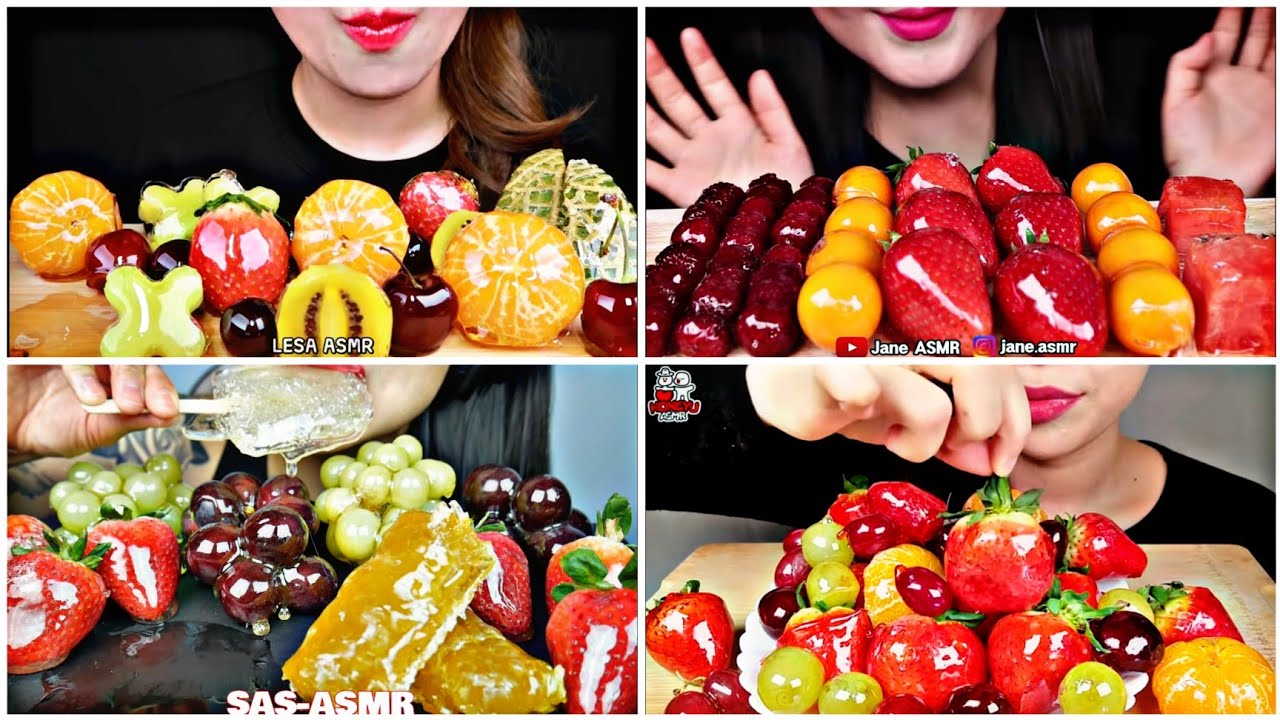 [ASMR-EATING] tập hợp video ăn trái cây bọc đường