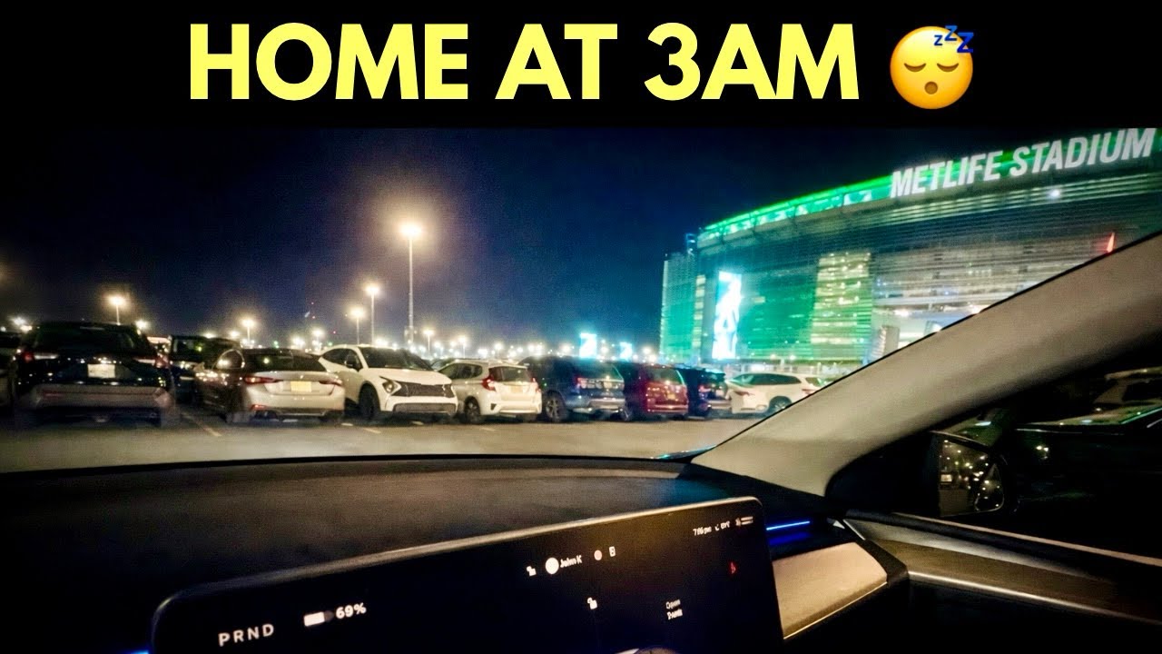 Ночная поездка на Tesla FSD на национальный чемпионат USBands (Пенсильвания → Нью-Джерси → Пенсил...