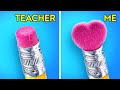 GENIUS TRICK FOR STUDENTS || Back to School Hacks! Types of Students in School by 123 GO! GOLD