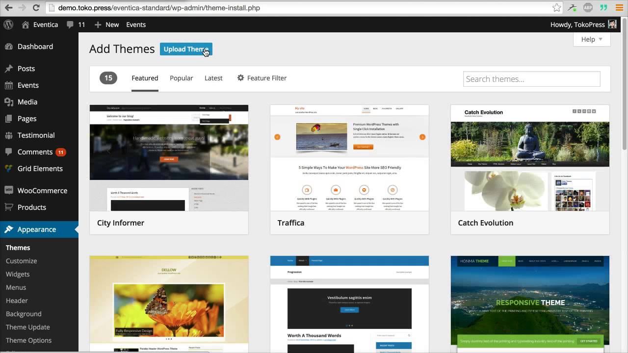 tokopress update your wordpress theme using plugin easy themes and