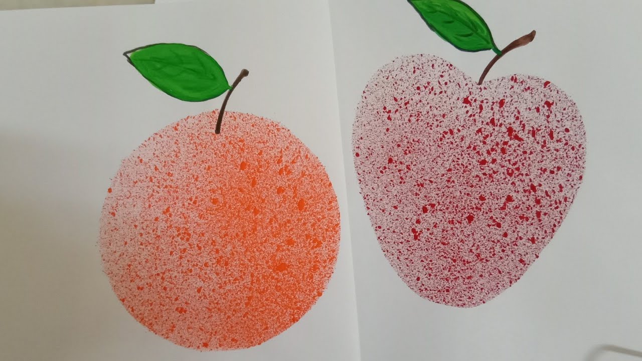 Spray painting for kids / Toothbrush Spray Painting for kindergarten