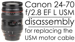 Canon EF 24-70mm f/2.8 L USM disassembly for replacing the flex cable in  the focus motor