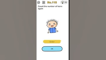 Brain out level 118 | count the number of hairs again