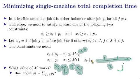 [OR1-Modeling] Lecture 3: Integer Programming #8 Machine scheduling: Completion time minimization
