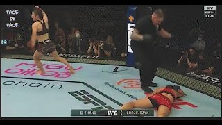 Zhang Weili’s spinning back fist KO that RETIRED Joanna Jedrzejczyk