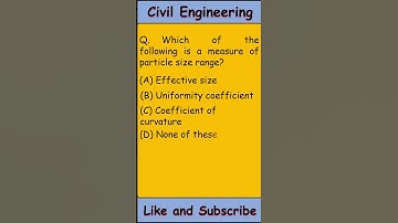 Soil Mechanics MCQ | Geotechnical Engineering Multiple Choice Questions | #shorts