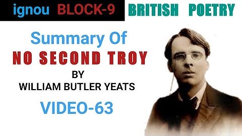 NO SECOND TROY by William Butler Yeats | BRIEF SUMMARY |