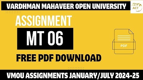 MT 06 assignment vmou January 2024-25 | vmou assignment mt06 | bsc maths assignments | ACT
