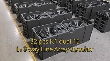 32 pcs K1 Dual 15 inch 3 way Line Array Speaker in Sanway Workshop