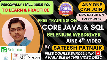 Free Core Java , SQL & QA (WebDriver) | June 4th Video | Daily At 10am I Will Guide You |👇Check Desc