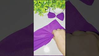 Very Simple Easy Beautiful Hair Bow For Long Tail #embroidery #art #satisfying