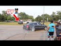 HE SPUN INFRONT OF THE COPS *BIG BURNOUT THIS HAPPENED* 😱