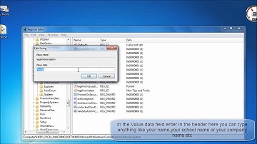 HOW TO DISPLAY A TEXT MESSAGE DURING BOOTUP OF WINDOWS 7