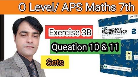 Exercise 3B Question NO 10 & 11 I APS Maths 7th II New Secondary Mathematics Book 2. Find Compliment
