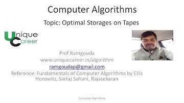 :Greedy Method: Optimal Storages on Tapes