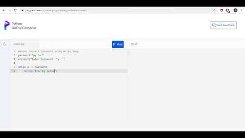 More example of while loop in python: Enter password until correct password