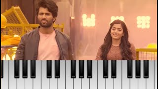 Yenti yenti full song piano tutorial in slow with notes Geetha Govindam