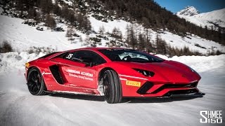 SNOW DRIFTS in the Lamborghini Aventador S! Lamborghini Winter Driving Experience