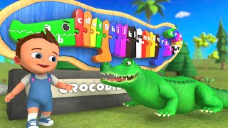 learning alphabets with wooden crocodile puzzle toy set alphabets for kids 3d edu videos abc songs