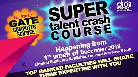 GATE CSE offline Classroom Crash Course batch Announcement