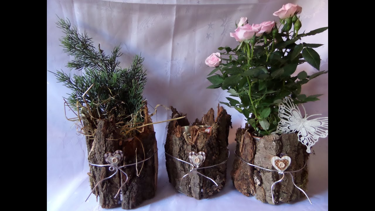 Diy: deko gefäÃ, vase, steckgefäÃ,...aus holz; einfach selber ...
