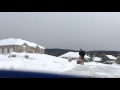 Jonas winter storm ariens snowblower in slo mo