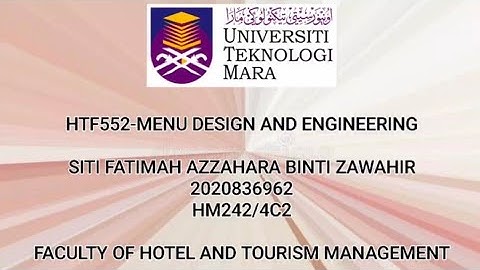 HTF552 (Menu Design and Engineering) - Individual presentation on Types of menus